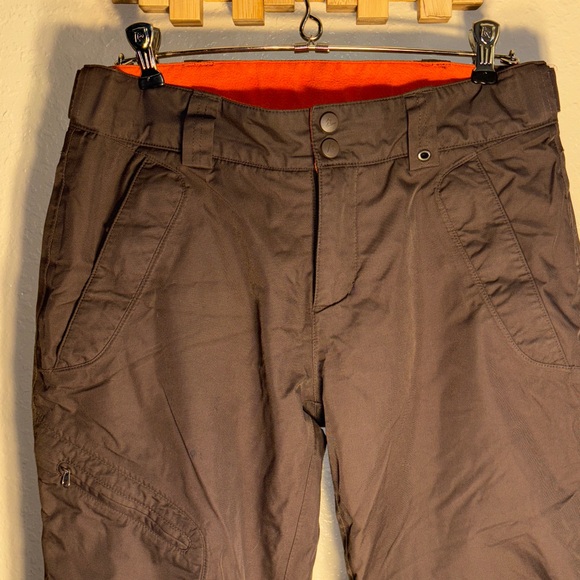 EUC MARMOT Dark Brown with Black bottoms Orange Fleece Lined Snow Ski - Picture 4 of 12